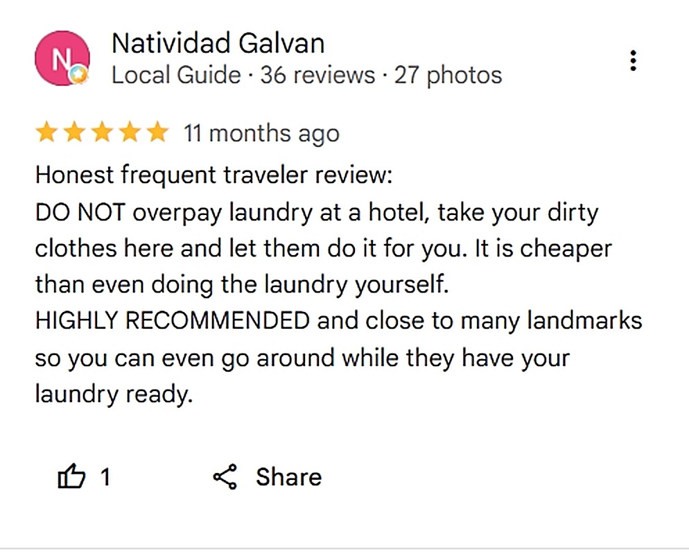 Google review by Natividad Galvan